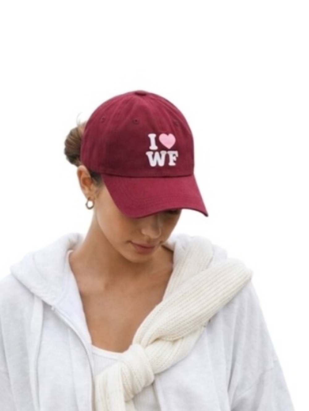 White‎ Fox Boutique Rasberry Jelly I ♥ WF Embroidered Baseball Cap